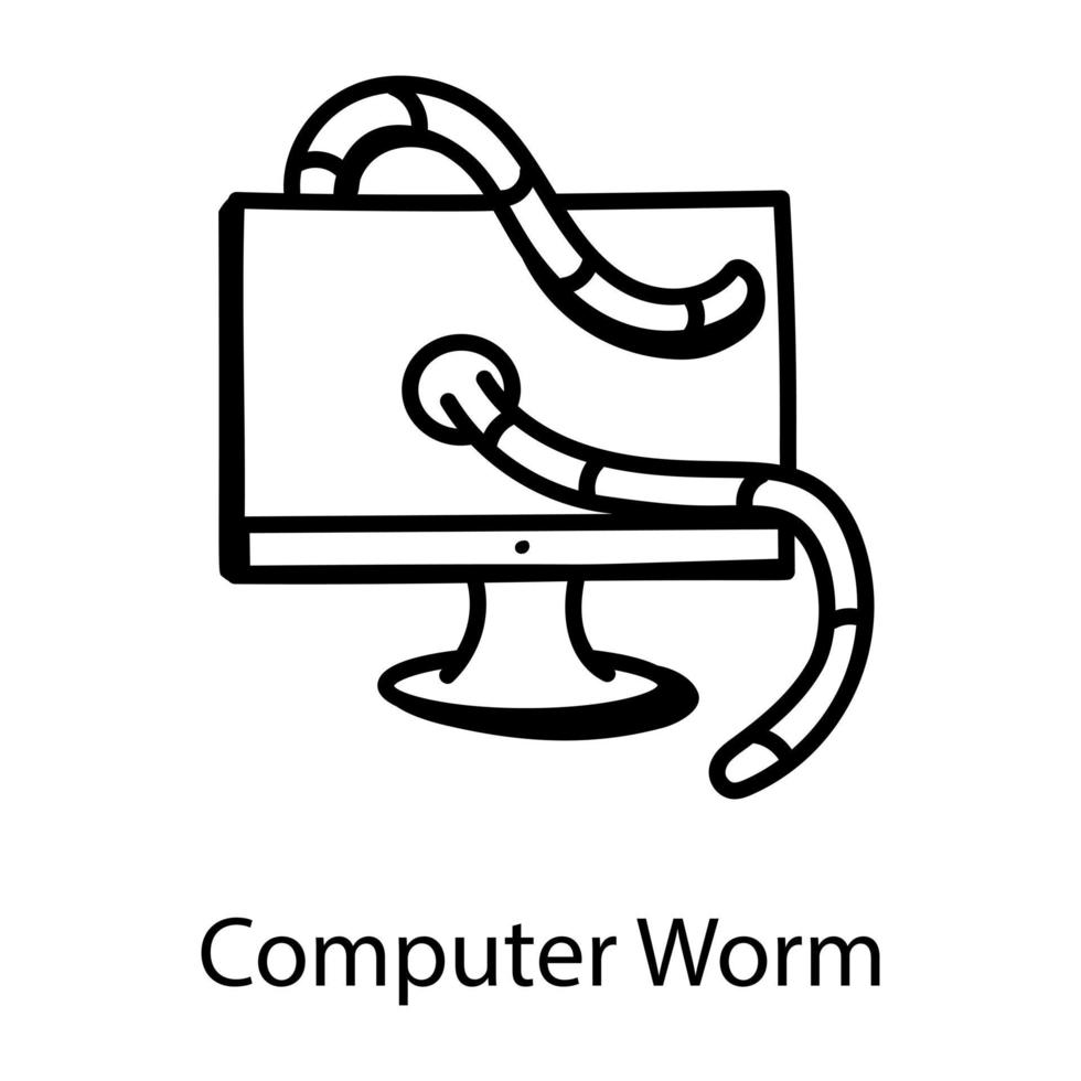 worm de computador e infectado vetor