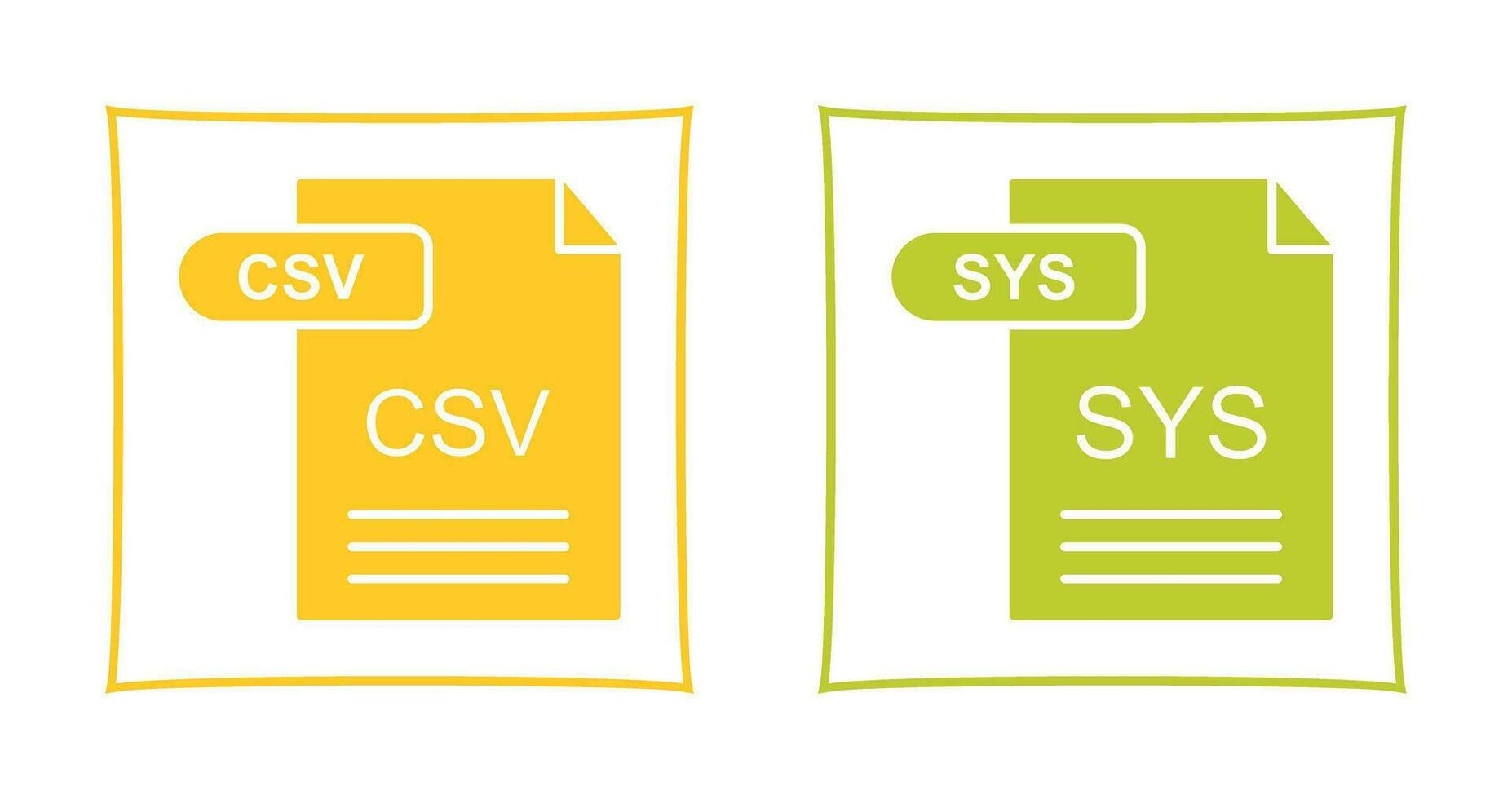 csv e sys ícone vetor