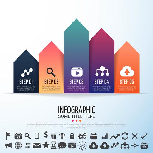 Modelo de design de infográficos de seta vetor