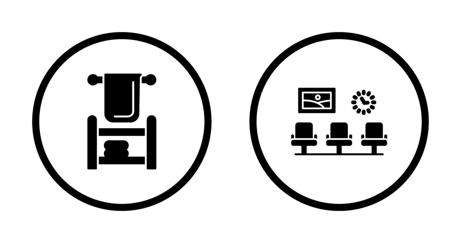 toalha e assentos ícone vetor