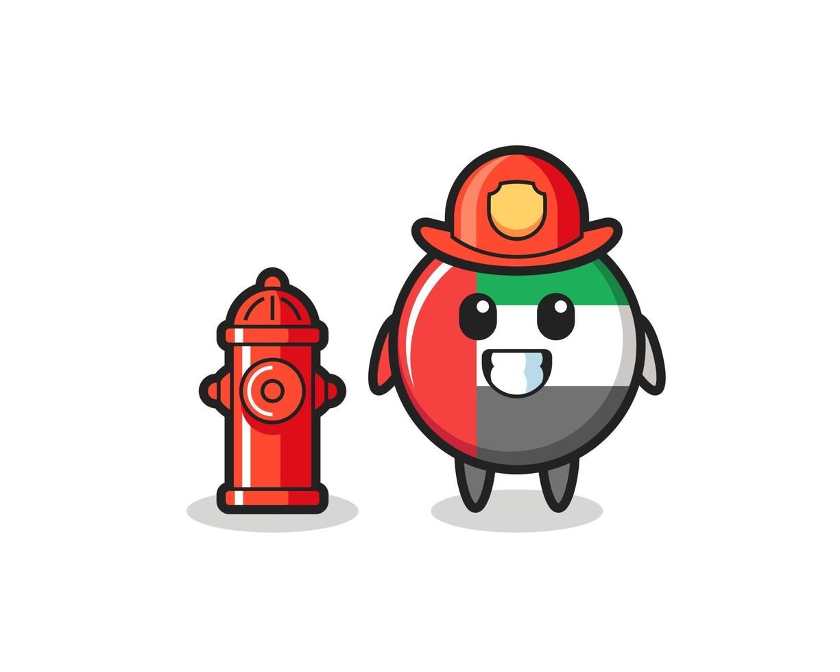 personagem mascote do emblema da bandeira dos eua como bombeiro vetor