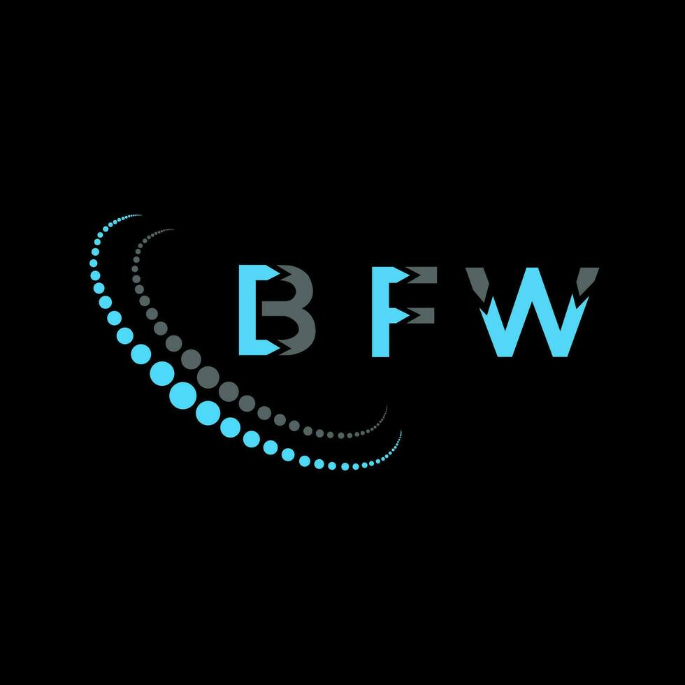 bfw carta logotipo criativo Projeto. bfw único Projeto. vetor