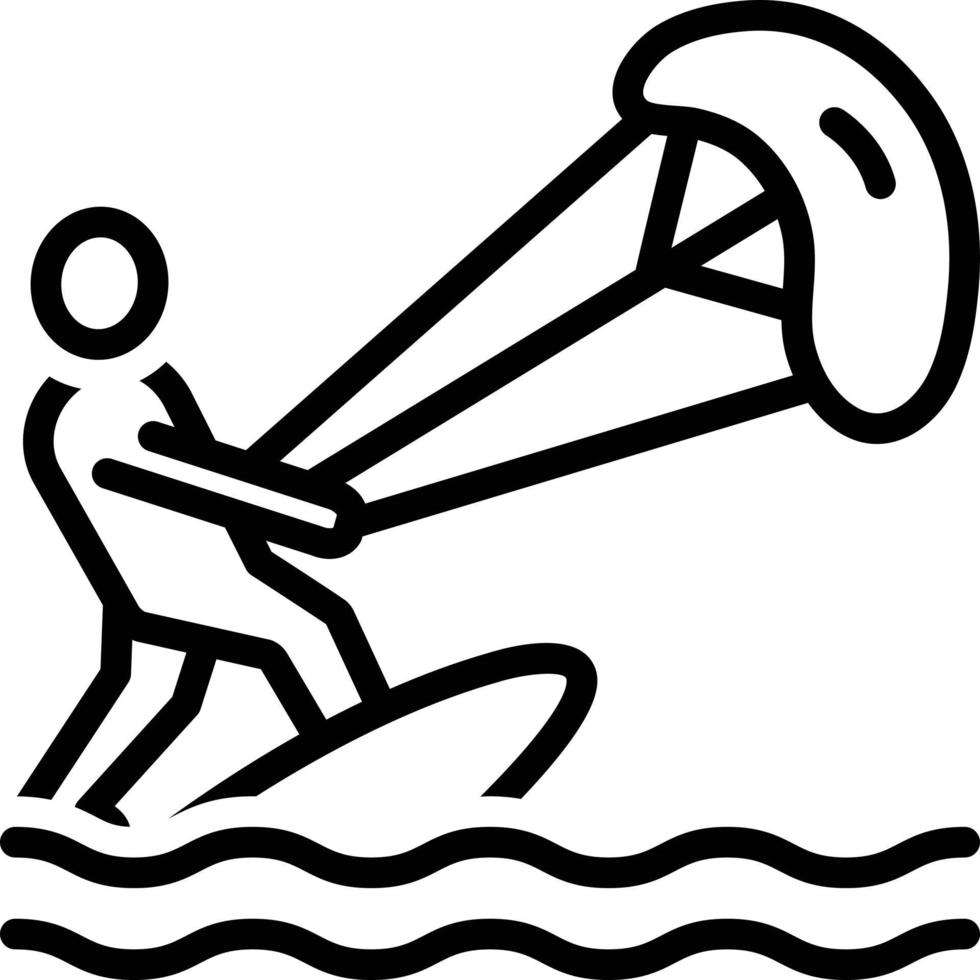 ícone de linha para kitesurf vetor