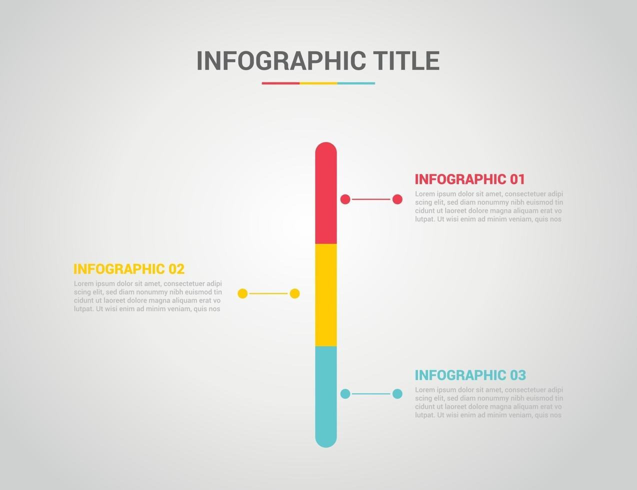 infográficos linha do tempo vertical com processo de 3 ou três etapas vetor