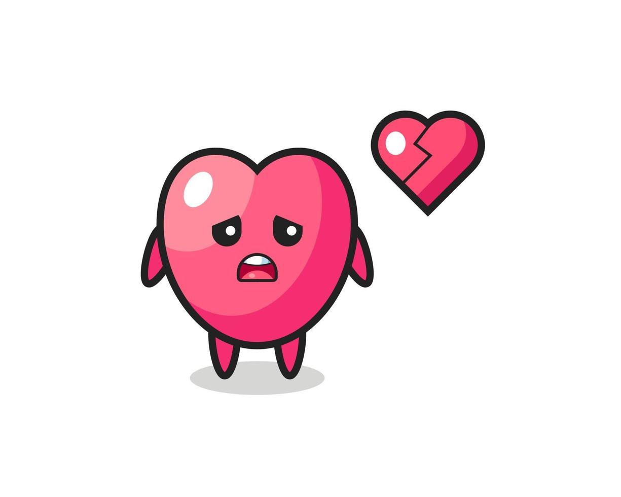 ilustração do desenho do símbolo do coração é coração partido vetor