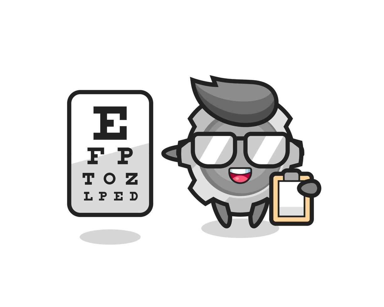 ilustração do mascote da engrenagem como oftalmologia vetor