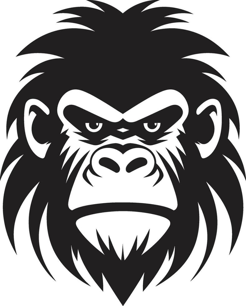 plano Projeto macaco crachá majestoso babuíno emblema vetor