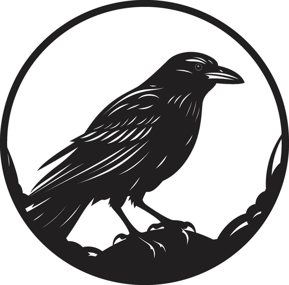moderno pássaro simbólico insígnia Raven silhueta minimalista logotipo vetor