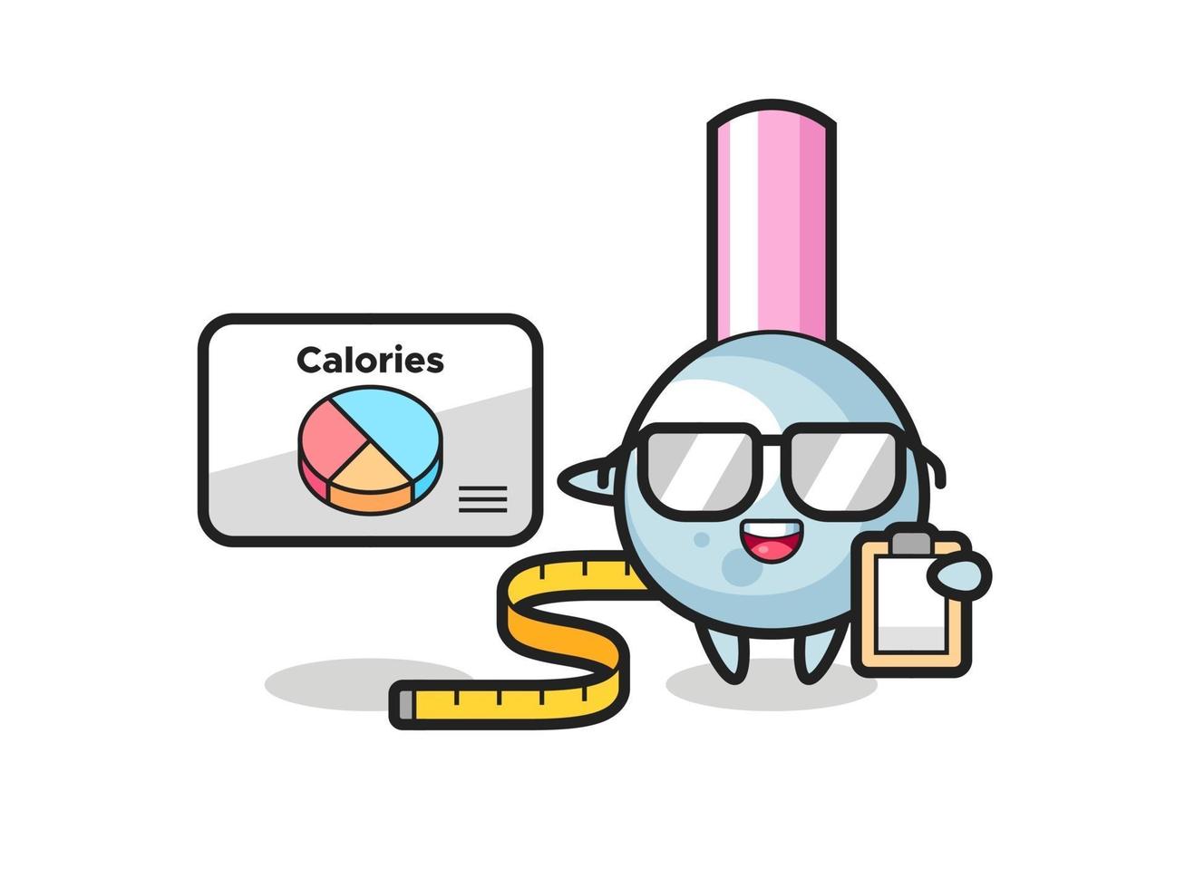 ilustração do mascote do cotonete como nutricionista vetor