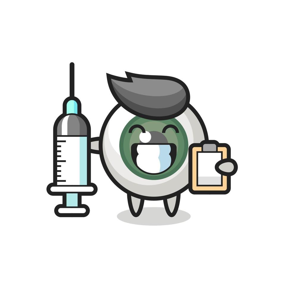 ilustração mascote do globo ocular como um médico vetor