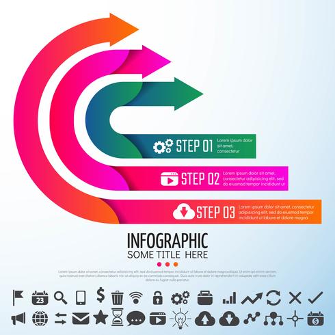 Modelo de design de infográficos de seta vetor