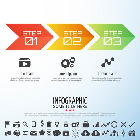 Modelo de design de infográficos de seta vetor