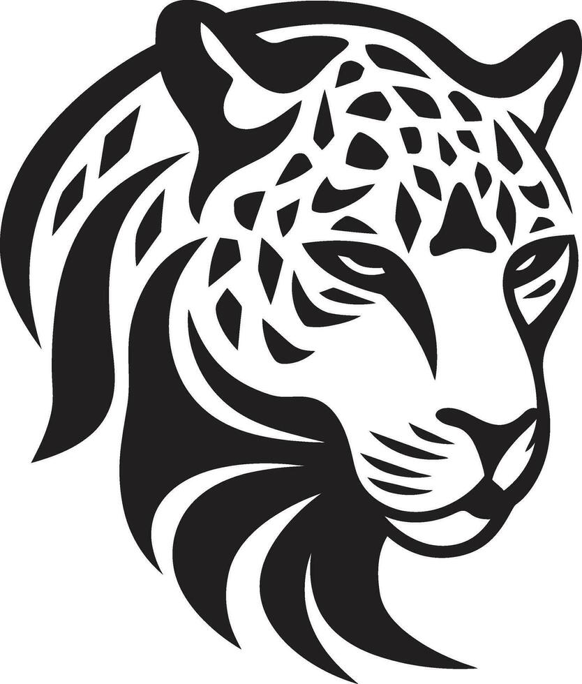 gracioso leopardo emblema vetor logotipo dentro Preto uma selvagem declaração Preto leopardo vetor ícone