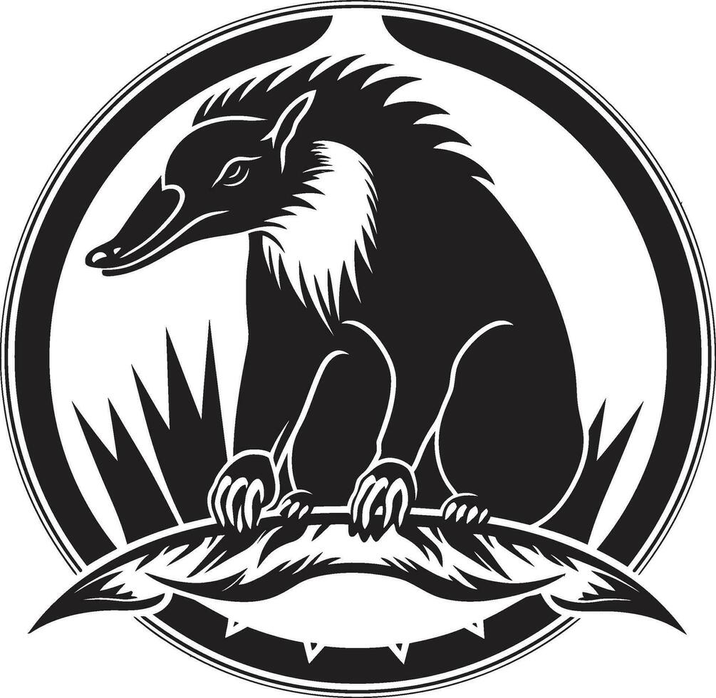 negrito Preto tamanduá ícone vetor logotipo brilho tamanduá silhueta dentro Preto uma Eterno logotipo