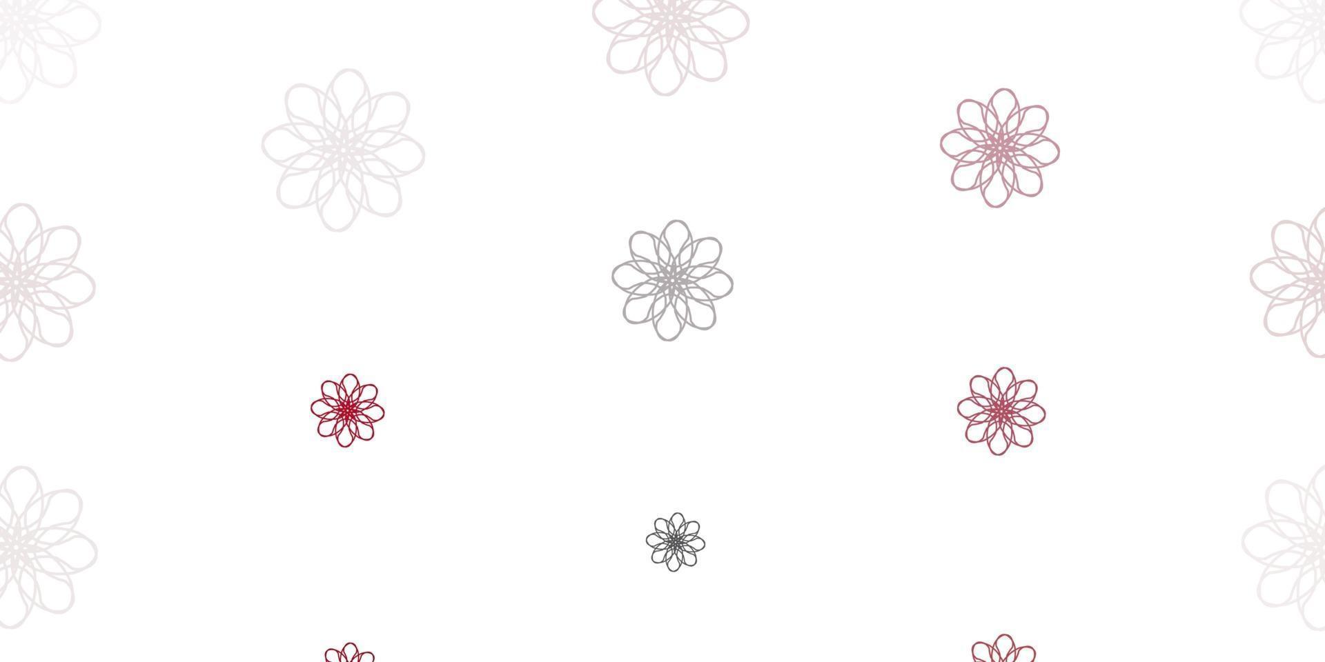 textura de doodle de vetor cinza claro com flores.