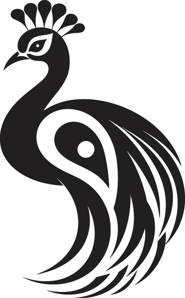 régio devaneio desencadeado vetor pavão logotipo tinteiro intriga Preto pavão emblema