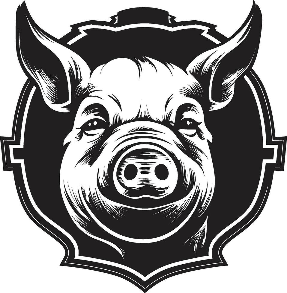 brincalhão Preto porquinho lustroso porco perfil arte vetor