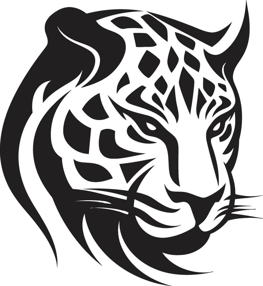 uma selvagem declaração Preto leopardo vetor ícone indomado elegância Preto vetor leopardo logotipo