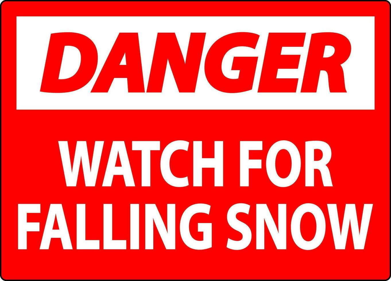 Perigo placa Assistir para queda neve vetor