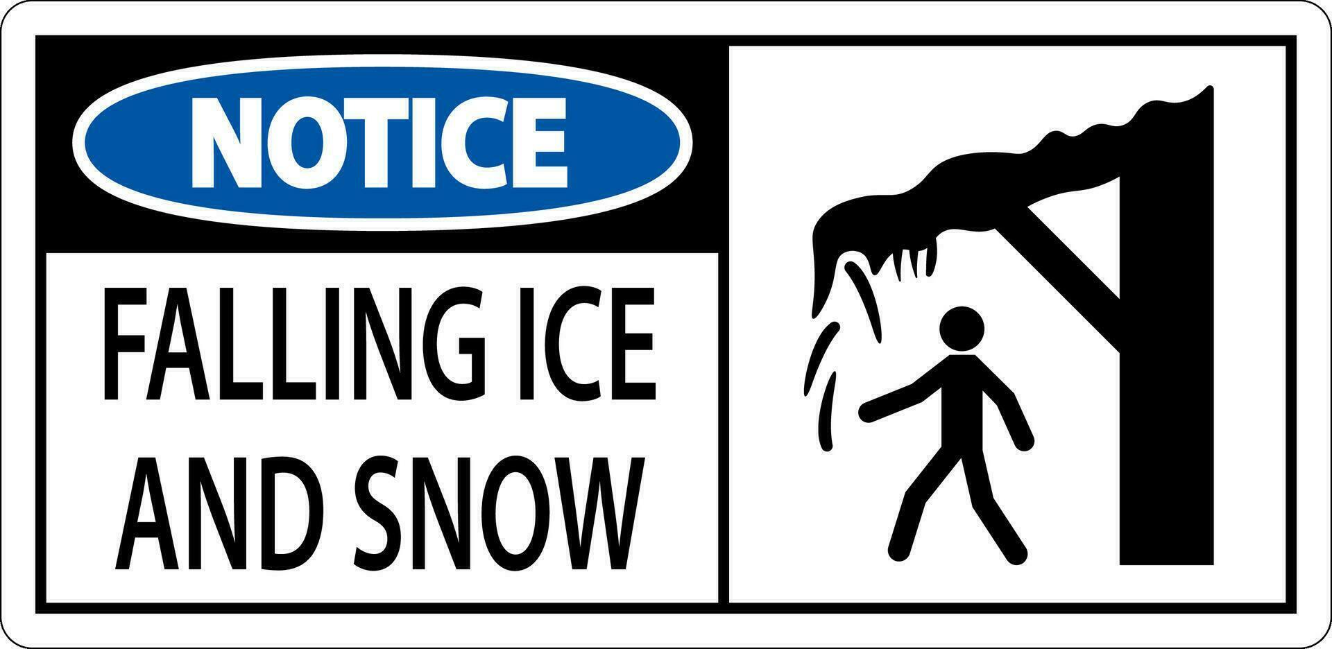 gelo e neve Atenção placa Cuidado - queda gelo e neve placa vetor