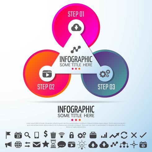 Modelo de design de infográficos de círculo vetor