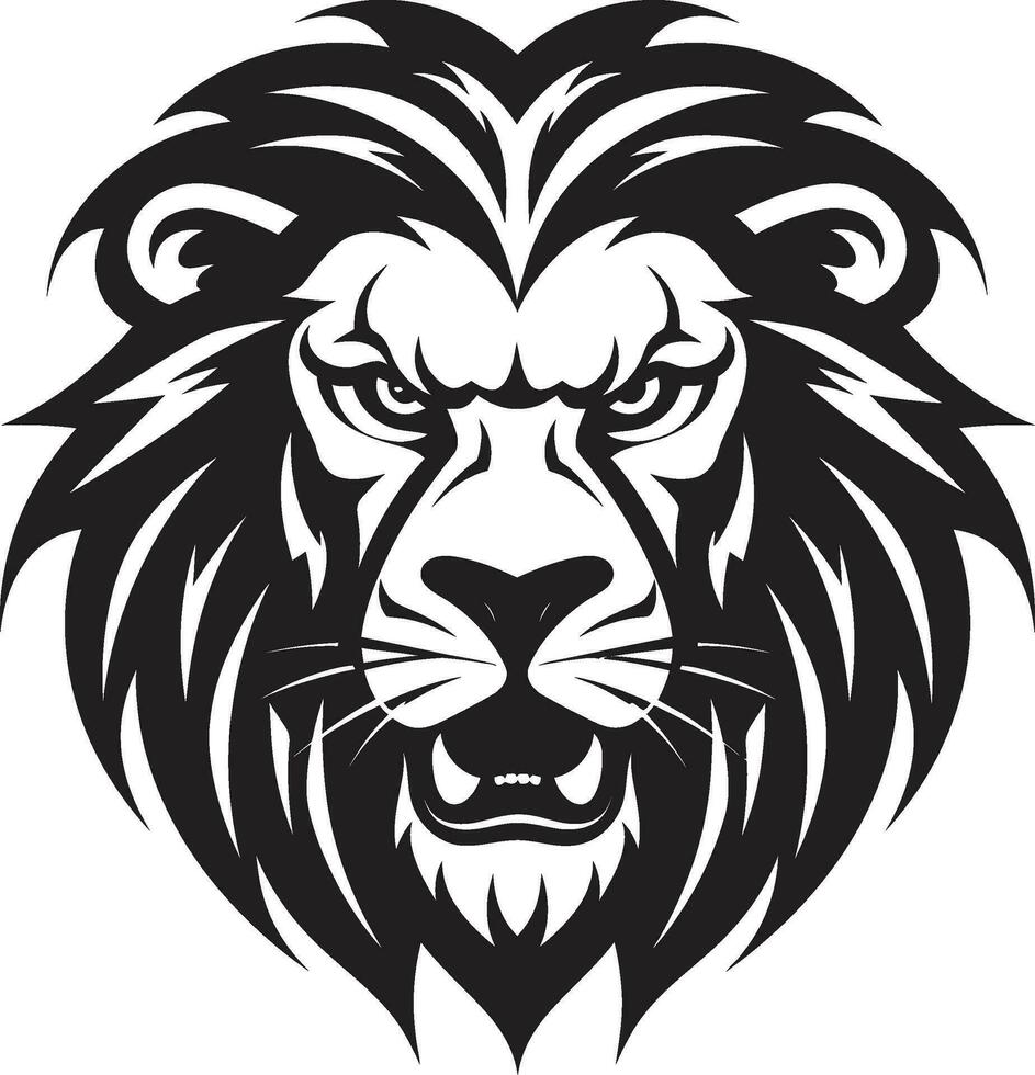 artístico ferocidade Preto vetor leão ícone majestoso monocromático leão logotipo dentro vetor