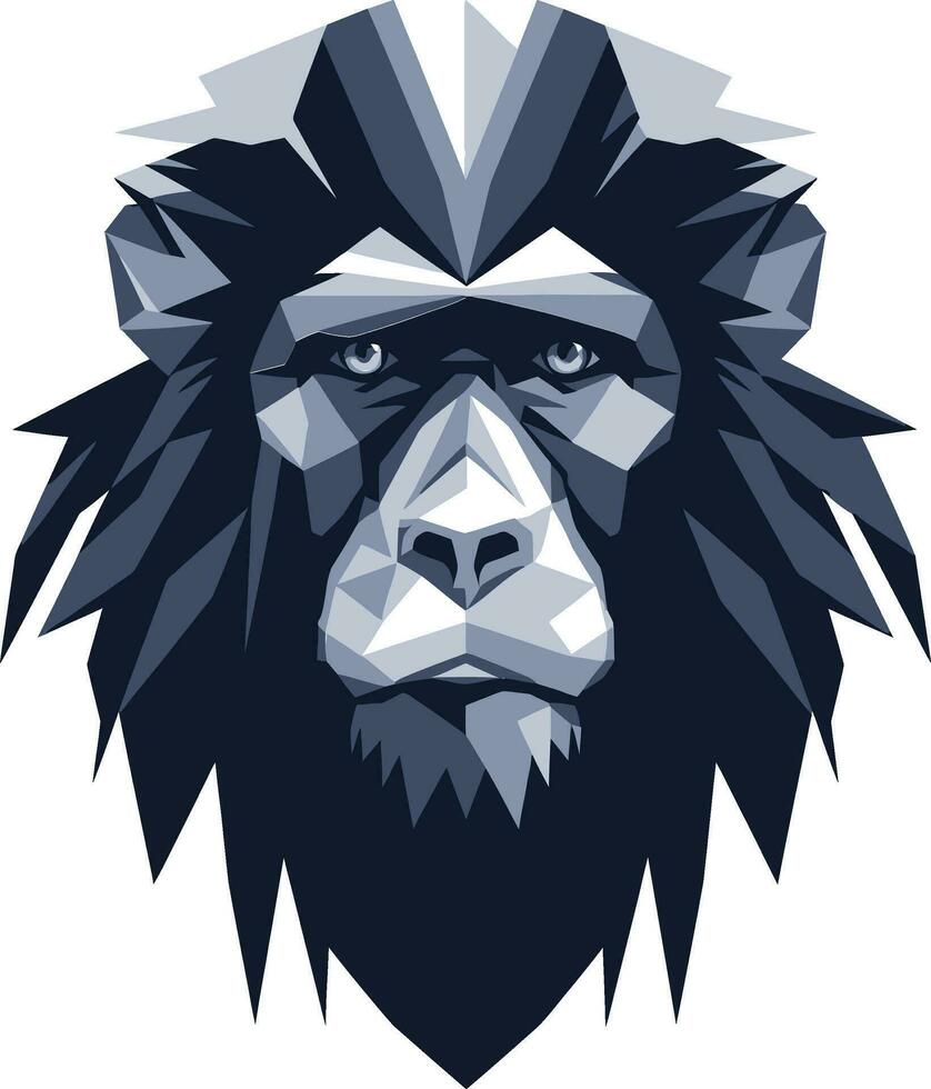 babuíno monograma Projeto babuíno real crista vetor
