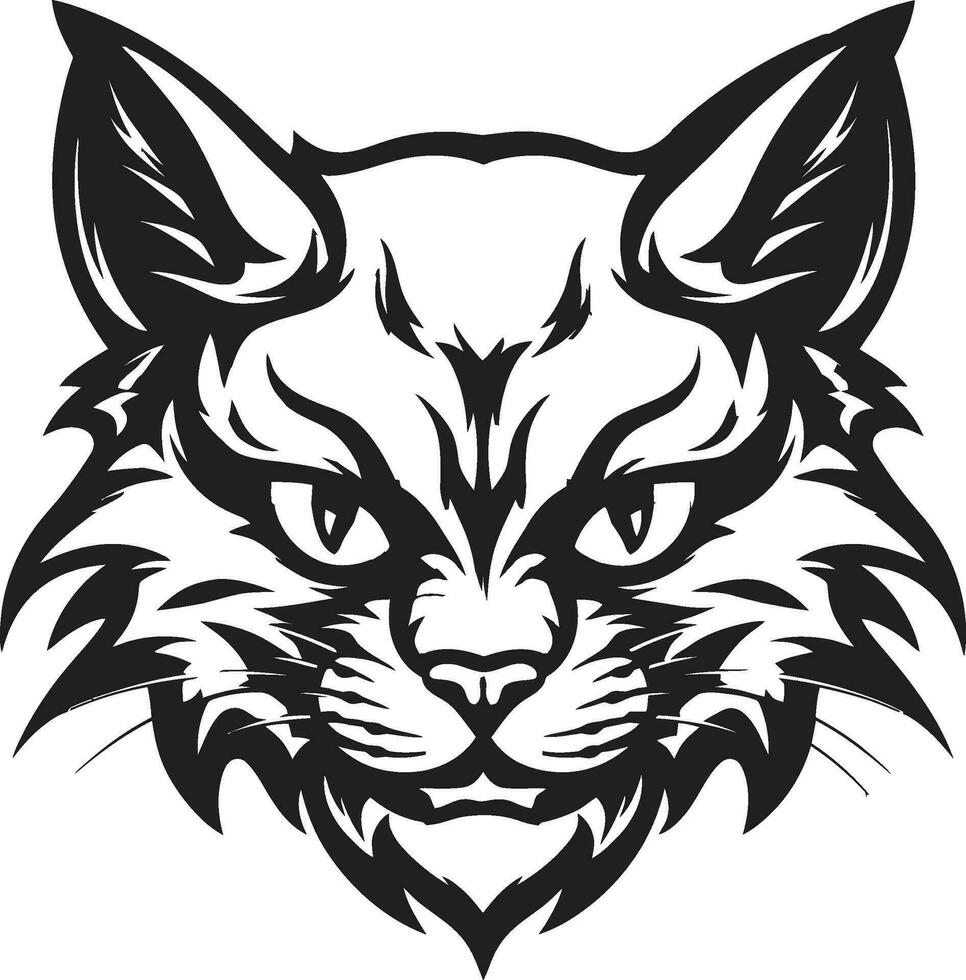 olhos do a pantera mínimo logotipo gatos bigode dentro vetor Formato