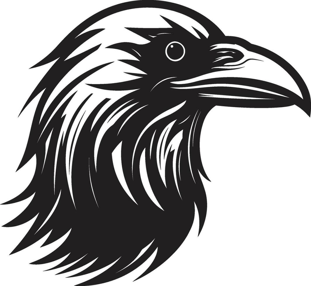 gracioso Preto Raven simbolismo Raven silhueta monograma vetor