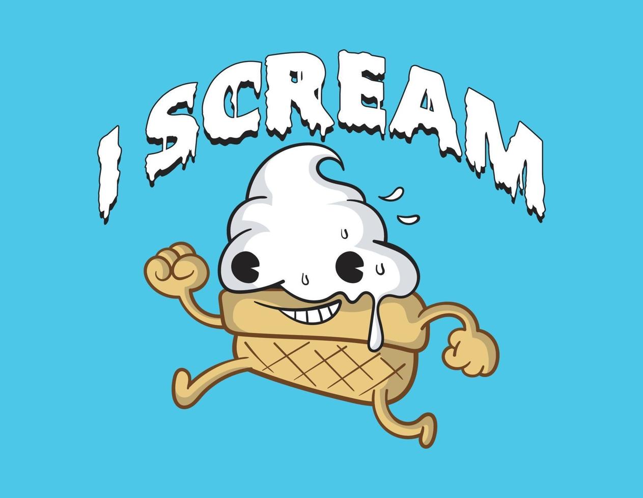 sorvete eu grito vetor