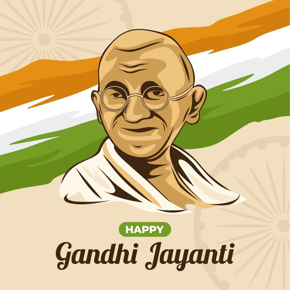 conceito gandhi jayanti feliz vetor