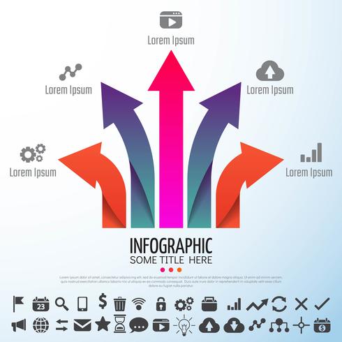 Modelo de design de infográficos de seta vetor