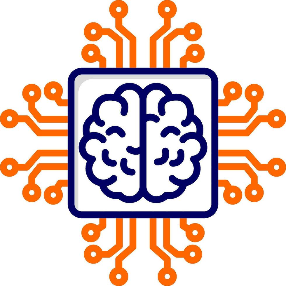 ícone de vetor de inteligência artificial