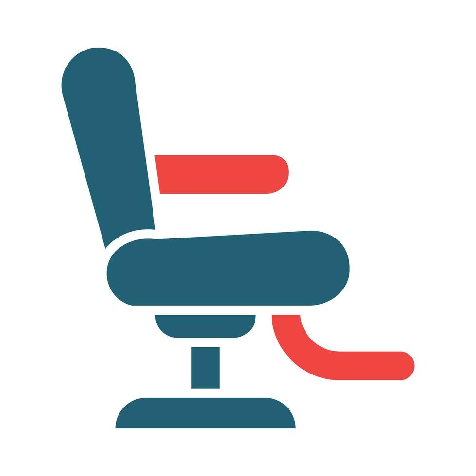 barbeiro cadeira vetor glifo dois cor ícone para pessoal e comercial usar.