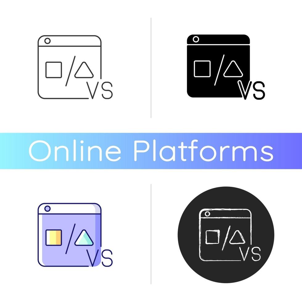 ícone de plataformas de comparação vetor