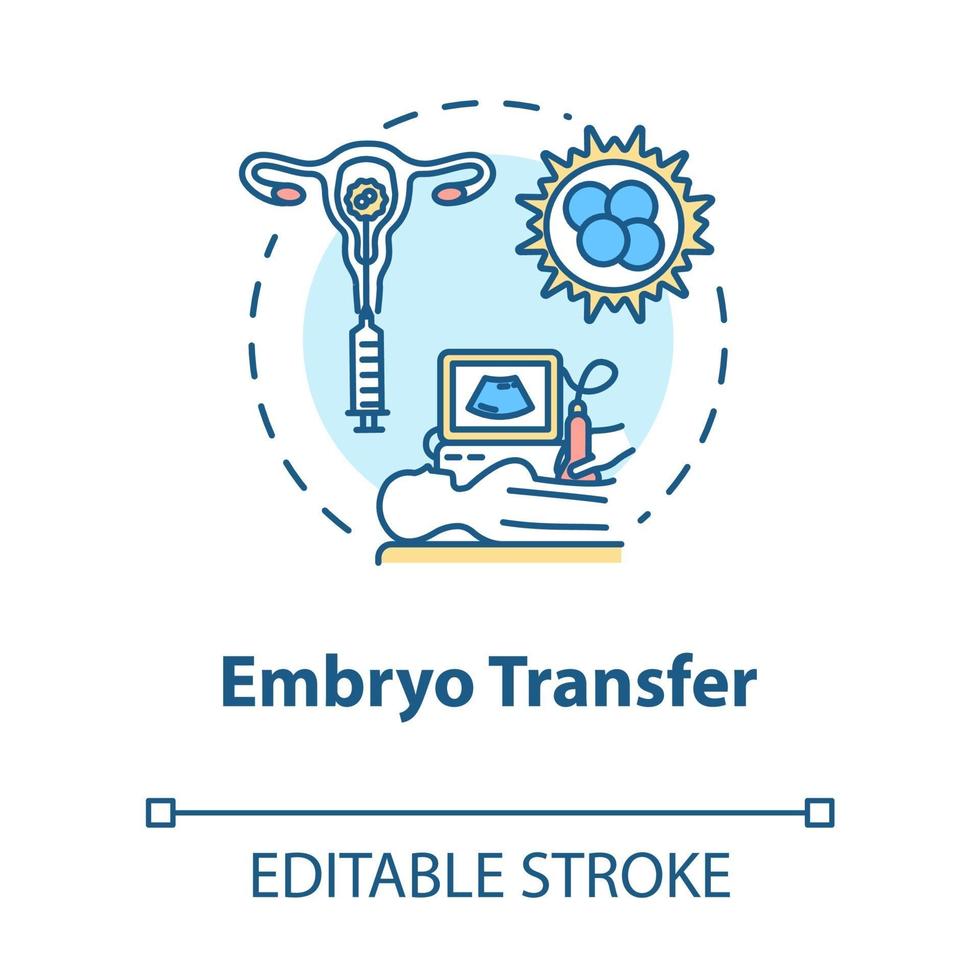 ícone do conceito de transferência de embrião vetor