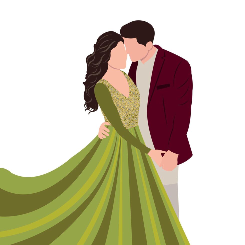 vetor noiva indiano vestidos Casamento ilustração Incluindo noiva e noivo para diferente funções