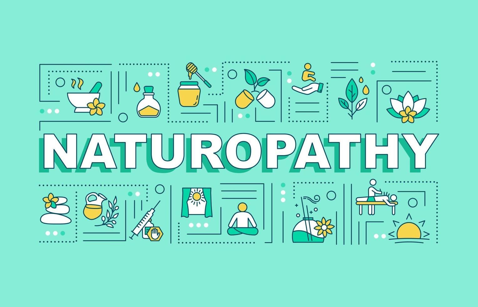 banner de conceitos de palavras de naturopatia vetor