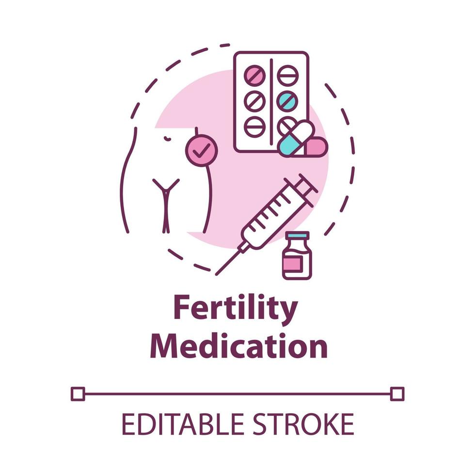 ícone do conceito de medicamento para fertilidade vetor