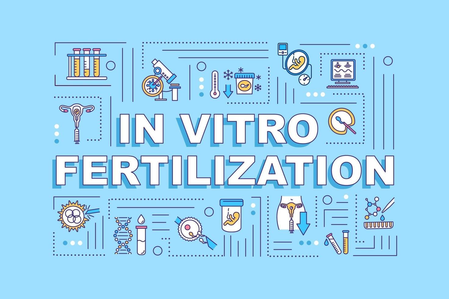 banner de conceitos de palavras de fertilização in vitro vetor