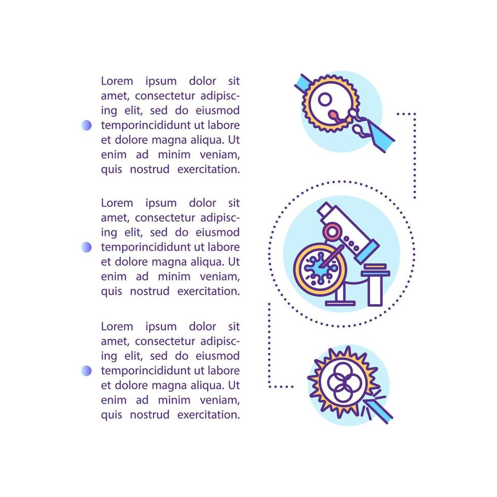 ícone do conceito de tecnologia reprodutiva com texto vetor