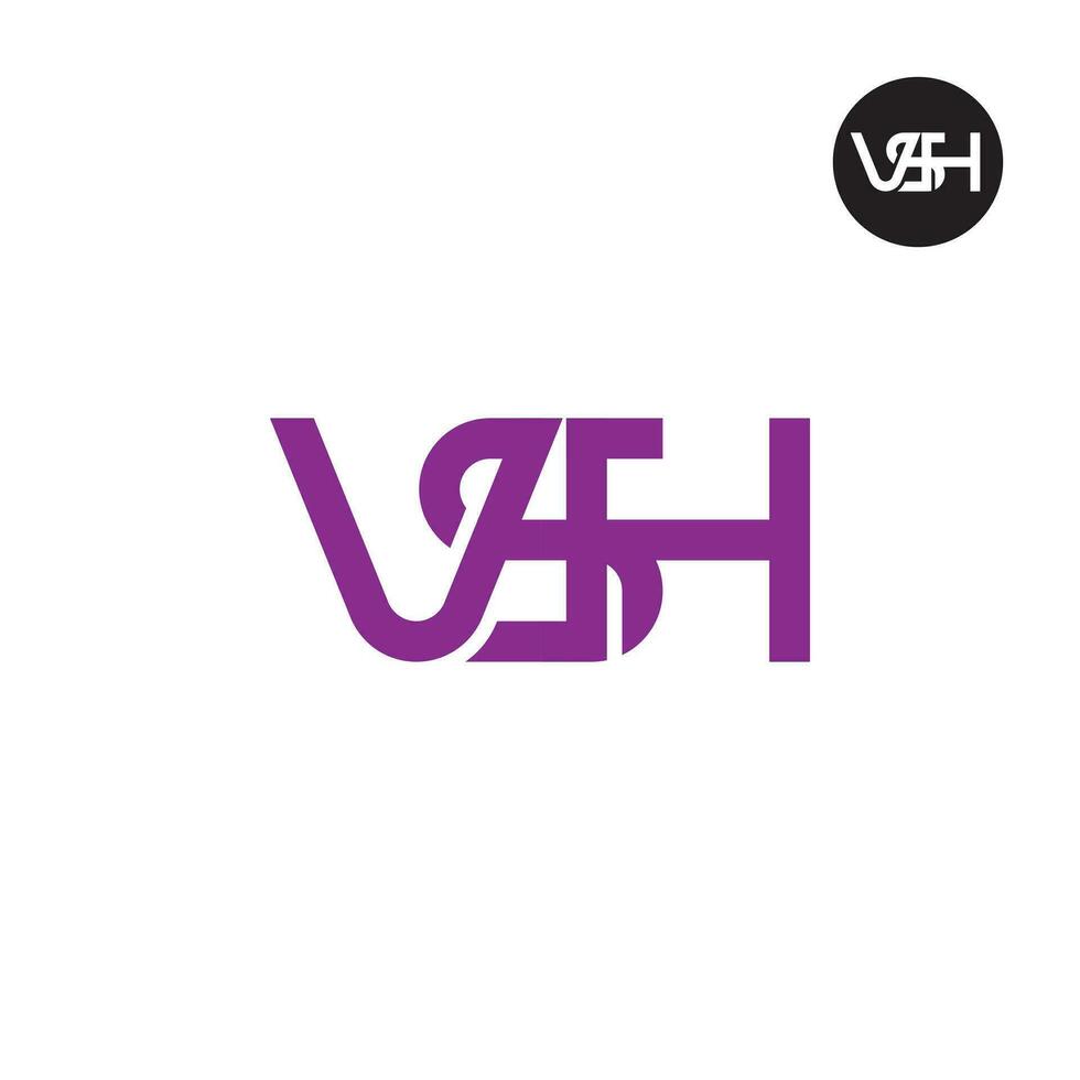 carta vsh monograma logotipo Projeto vetor