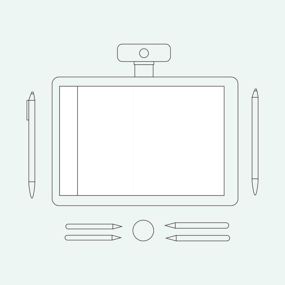 desenhando com uma gráficos tábua vetor ilustração do digital gráfico desenhando