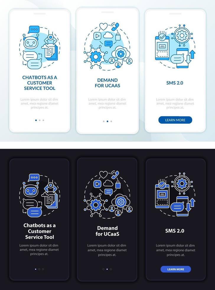 tela da página do aplicativo móvel de integração de correspondência on-line vetor