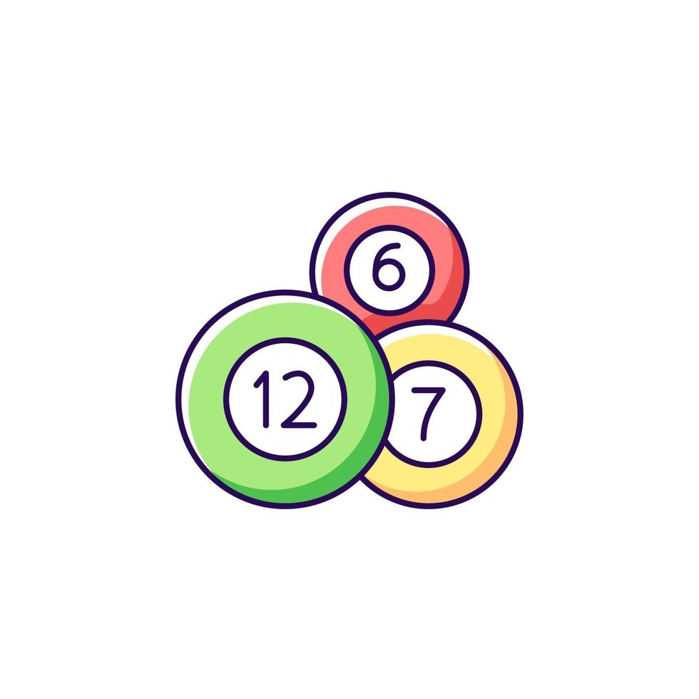 ícone de cor rgb de bolas de loteria vetor