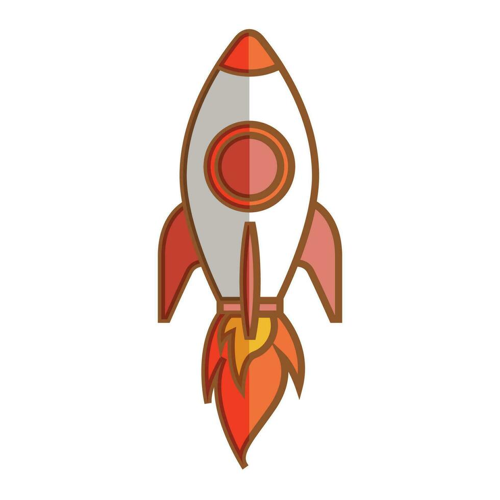 vetor foguete vôo para a lua desenho animado vetor ícone ilustração tecnologia transporte ícone isolado