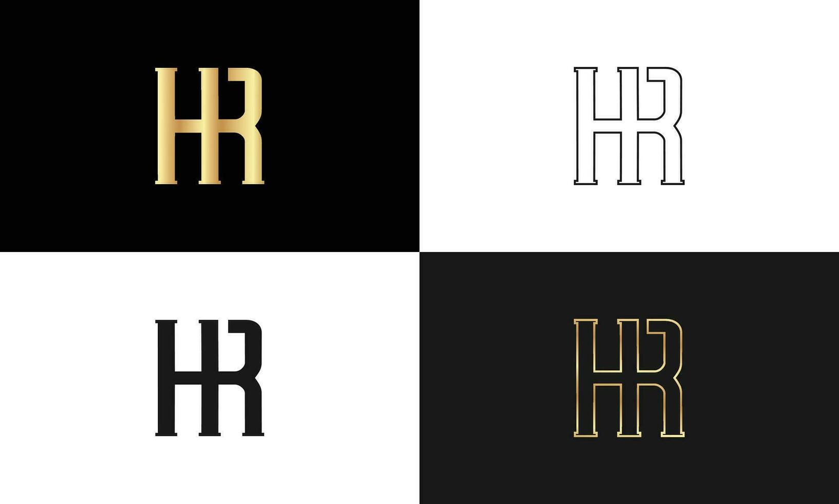 hr rh h r inicial carta luxo-premium logotipo. vetor