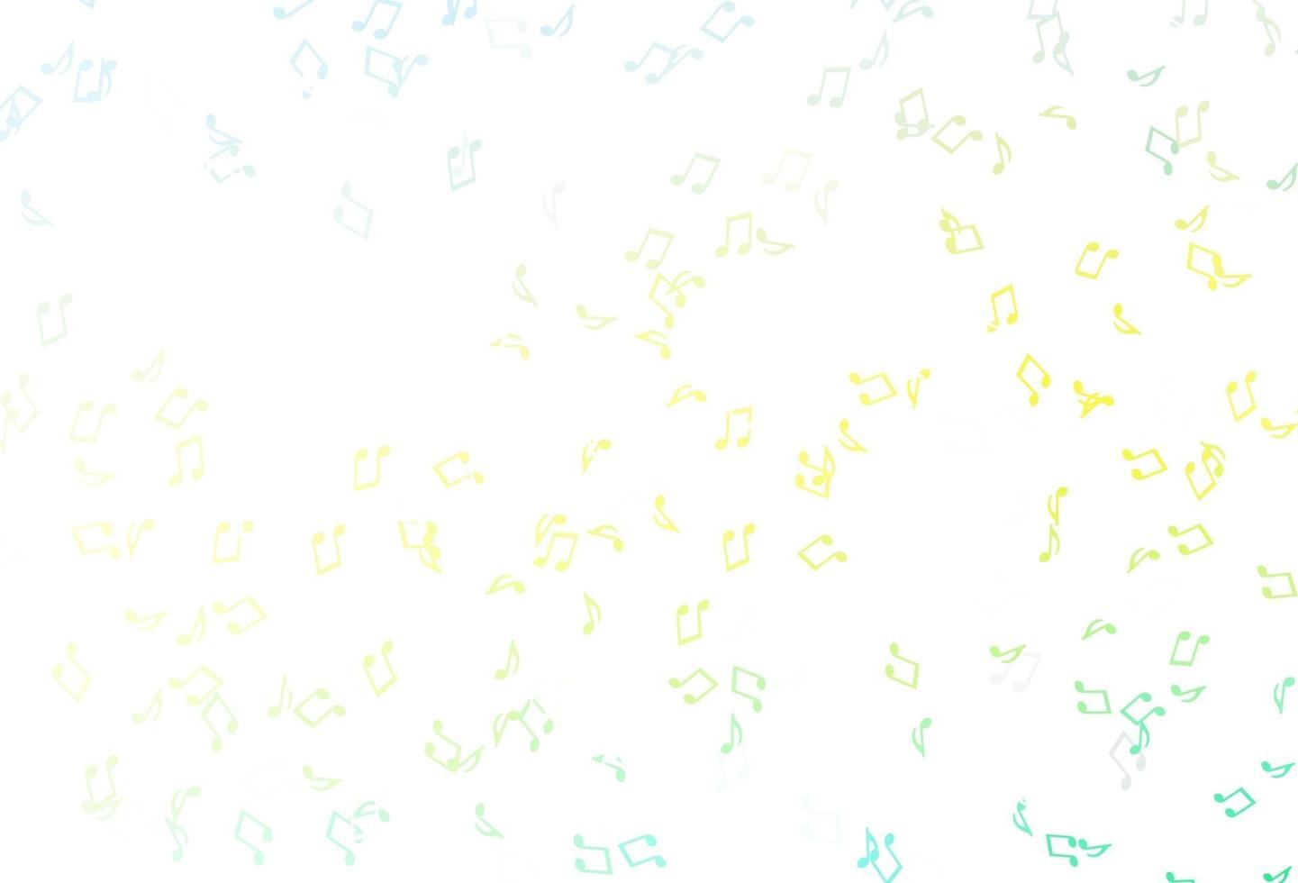 textura de vetor verde e amarelo claro com notas musicais.