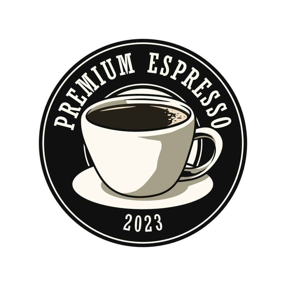 Prêmio espresso café logotipo modelo vetor