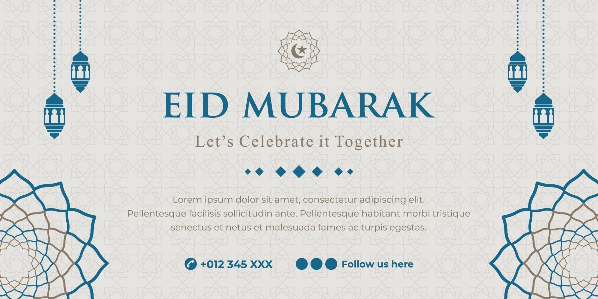 banner eid horizontal vetor